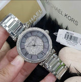 Buy Shop Michael Kors Caitlin Crystal Dial Silver Steel Strap Watch for Women - MK3331 USA Online