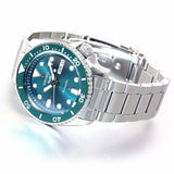 Seiko 5 Sports Automatic Green Dial Silver Steel Strap Watch For Men - SRPD61K1