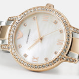 Buy Shop Emporio Armani Cleo Mother of Pearl Dial Two Tone Steel Strap Watch For Women - AR11499 USA Online