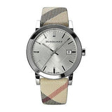 Buy Shop Burberry The City Nova Silver Dial White Leather Strap Watch for Women - BU9022 USA Online