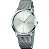 Buy Shop Calvin Klein Minimal Silver Dial Silver Mesh Bracelet Watch for Men - K3M2112Z USA Online