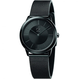 Buy Shop Calvin Klein Minimal Black Dial Black Mesh Bracelet Watch for Men - K3M224B1 USA Online