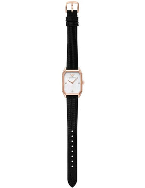 Buy Shop Emporio Armani Gioia Quartz Mother of Pearl Dial Black Leather Strap Watch For Women - AR11390 USA Online