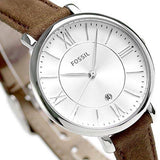 Buy Shop Fossil Jacqueline White Dial Brown Leather Strap Watch for Women - ES3708 USA Online