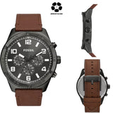 Buy Shop Fossil Brox Multifunction Grey Dial Brown Leather Strap Watch for Men - BQ2800 USA Online