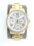 Buy Shop Guess Multi-function Diamonds White Dial Gold Steel Strap Watch for Women - W0559L2 USA Online