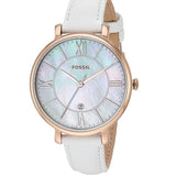 Buy Shop Fossil Jacqueline Quartz Mother of Pearl White Dial White Leather Strap Watch for Women - ES4579 USA Online