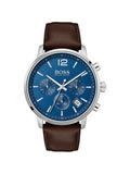 Buy Shop Hugo Boss Attitude Blue Dial Brown Leather Strap Watch for Men - 1513606 USA Online