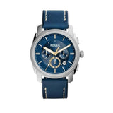 Buy Shop Fossil Machine Chronograph Blue Dial Blue Leather Strap Watch for Men - FS5262 USA Online
