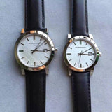 Buy Shop Burberry The City Silver Dial Black Leather Strap Watch for Women - BU9106 USA Online