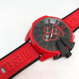 Buy Shop Diesel Mega Chief Chronograph Black Dial Red Rubber Strap Watch For Men - DZ4526 USA Online