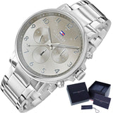 Buy Shop Tommy Hilfiger Chronograph Grey Dial Silver Steel Strap Watch for Men - 1710382 USA Online