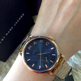Buy Shop Marc Jacobs Baker Blue Dial Rose Gold Steel Strap Watch for Women - MBM3330 USA Online