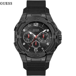 Buy Shop Guess Genesis Quartz Black Dial Black Silicone Strap Watch For Men - W1254G2 USA Online