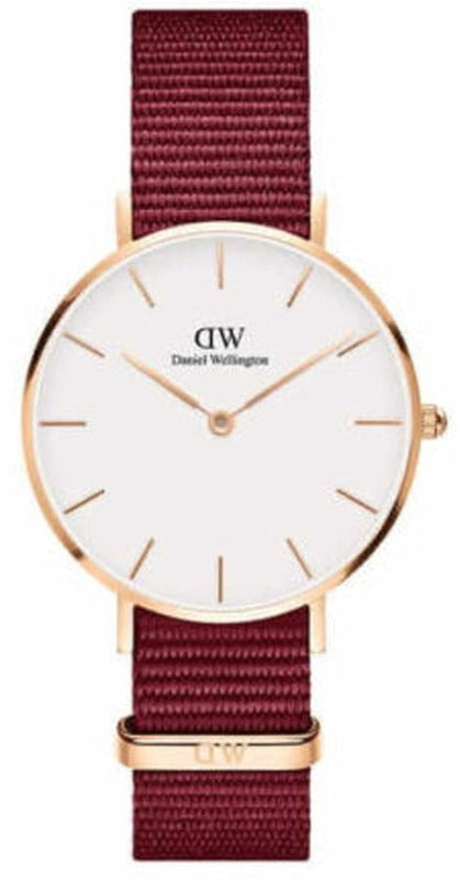 Buy Shop Daniel Wellington Petite Roselyn White Dial Red Nylon Strap Watch For Women - DW00100291 USA Online