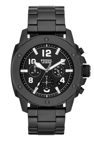 Buy Shop Fossil Machine Chronograph Black Dial Black Steel Strap Watch for Men - FS4927 USA Online