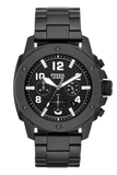 Buy Shop Fossil Machine Chronograph Black Dial Black Steel Strap Watch for Men - FS4927 USA Online