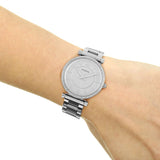 Buy Shop Fossil Carlie Silver Dial Silver Steel Strap Watch for Women - ES4341 USA Online
