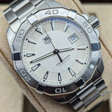 Buy Shop Tag Heuer Aquaracer Quartz White Dial Silver Steel Strap Watch for Men - WAY1111.BA0928 USA Online