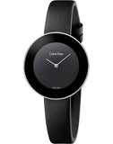 Calvin Klein Chic Black Dial Black Leather Strap Watch for Women - K7N23CB1