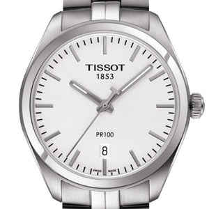 Buy Shop Tissot PR 100 Quartz White Dial Silver Steel Strap Watch For Women - T101.410.11.031.00 USA Online