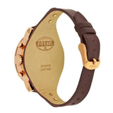 Buy Shop Fossil Boyfriend White Dial Brown Leather Strap Watch for Women - ES3616 USA Online