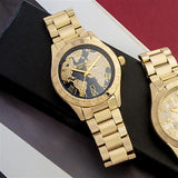 Buy Shop Michael Kors Layton Pave Blue Dial Gold Steel Strap Watch for Women - MK6243 USA Online