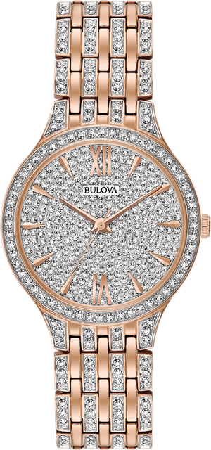 Bulova Crystal Collection Silver Crystals Dial Two Tone Steel Strap Watch for Women - 98L235