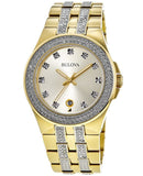Buy Shop Bulova Crystal Collection Champagne Dial Two Tone Steel Strap Watch for Women - 98B174 USA Online