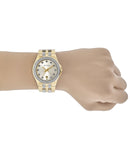 Bulova Crystal Collection Champagne Dial Two Tone Steel Strap Watch for Women - 98B174