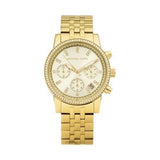 Buy Shop Michael Kors Runway Chronograph Gold Dial Gold Steel Strap Watch For Women - MK5698 USA Online