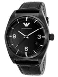 Buy Shop Emporio Armani Franco Black Dial Black Leather Strap Watch For Men - AR0368 USA Online