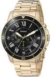 Buy Shop Fossil Inscription Automatic Black Dial Gold Steel Strap Watch for Men - FS5267 USA Online
