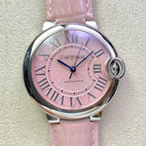 Buy Shop Cartier Ballon Bleu De Cartier Pink Dial Pink Leather Strap Watch for Women - WSBB0007 USA Online
