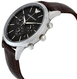 Buy Shop Emporio Armani Renato Chronograph Black Dial Brown Leather Strap Watch For Men - AR2482 USA Online