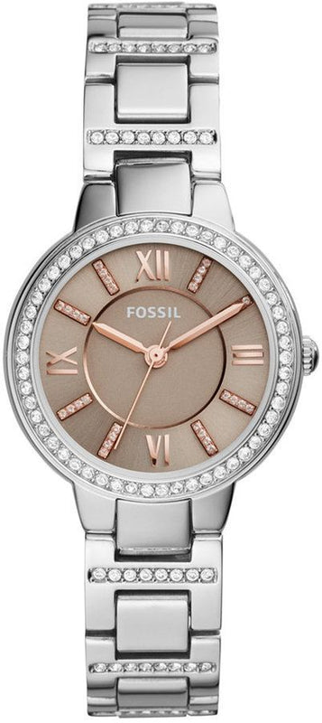 Buy Shop Fossil Virginia Taupe Dial Silver Steel Strap Watch for Women - ES4147 USA Online