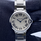 Buy Shop Cartier Ballon Bleu De Cartier Silver Dial Silver Steel Strap Watch for Women - W69011Z4 USA Online