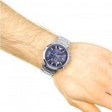 Buy Shop Emporio Armani Renato Chronograph Blue Dial Silver Steel Strap Watch For Men - AR2448 USA Online