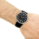 Buy Shop Emporio Armani Renato Black Dial Leather Strap Watch For Men - AR2411 USA Online