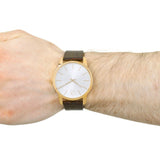 Buy Shop Calvin Klein City Silver Dial Brown Leather Strap Watch For Men - K2G21629 USA Online