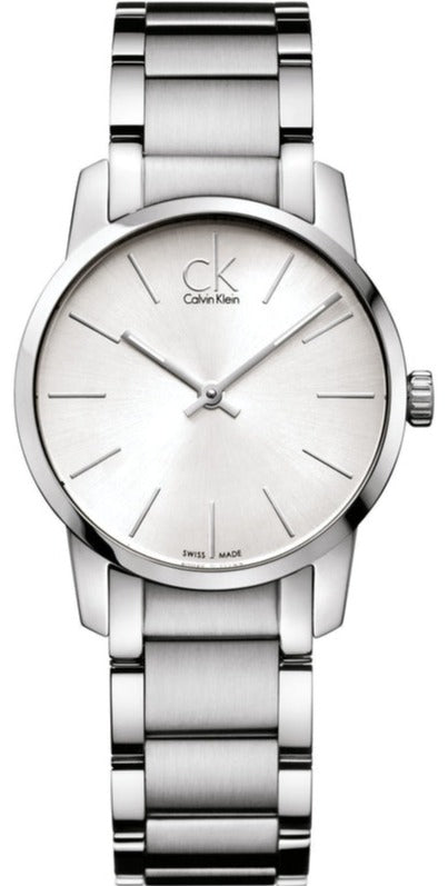 Buy Shop Calvin Klein City Silver Dial Silver Steel Strap Watch for Women - K2G23126 USA Online