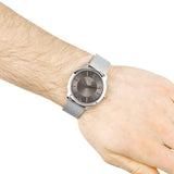 Buy Shop Calvin Klein Minimal Grey Dial Silver Mesh Bracelet Watch for Men - K3M21124 USA Online