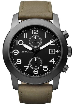 Buy Shop Marc Jacobs Larry Chronograph Black Dial Grey Leather Strap Watch for Men - MBM5034 USA Online