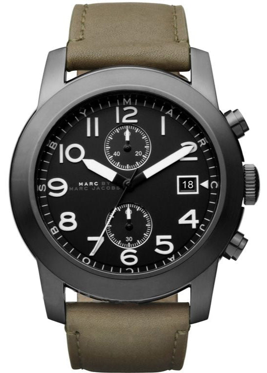 Buy Shop Marc Jacobs Larry Chronograph Black Dial Grey Leather Strap Watch for Men - MBM5034 USA Online