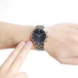 Buy Shop Emporio Armani Gianni Chronograph Blue Dial Silver Steel Strap Watch For Men - AR1648 USA Online