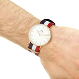 Buy Shop Daniel Wellington Classic Canterbury White Dial Two Tone Nylon Strap Watch For Men - DW00100002 USA Online