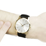 Buy Shop Calvin Klein City Mother of Pearl White Dial Black Leather Strap Watch for Men - K2G2G5C6 USA Online
