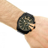 Buy Shop Diesel Mega Chief Chronograph Black Dial Black Steel Strap Watch For Men - DZ4309 USA Online