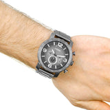 Buy Shop Fossil Nate Chronograph Gunmetal Dial Grey Steel Strap Watch for Men - JR1437 USA Online