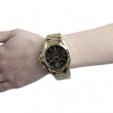 Buy Shop Michael Kors Bradshaw Black Dial Gold Steel Strap Watch for Women - MK5739 USA Online
